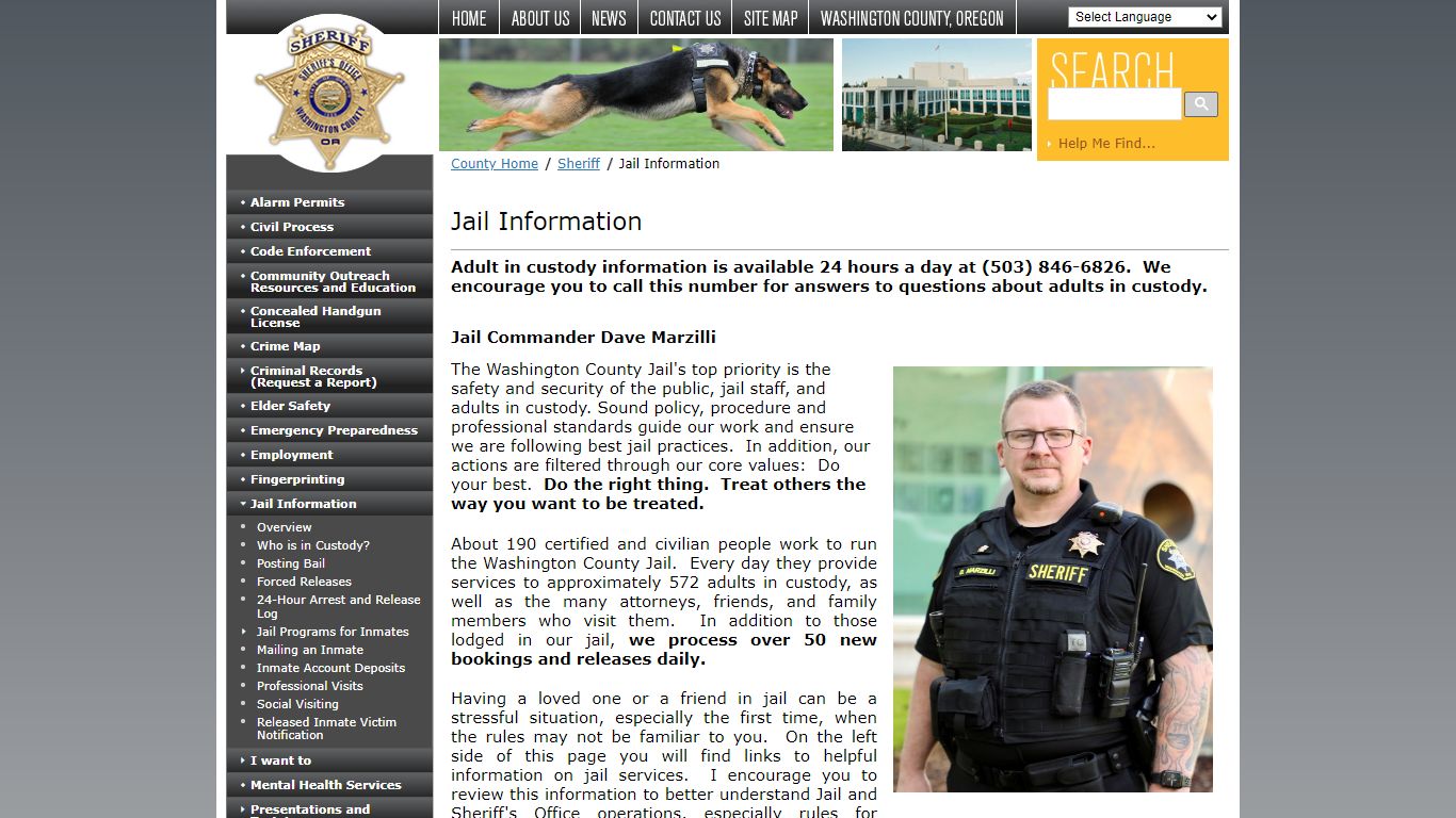 Jail Information - Washington County, Oregon